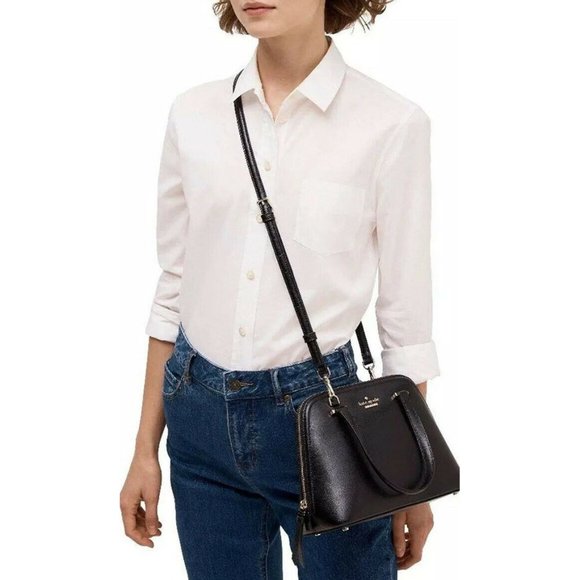 NWT $360 Kate Spade Patterson Drive Medium Dome Satchel Bag Black Leather Gold - Picture 13 of 13